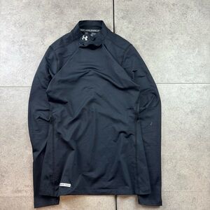 Black under armour fitted cold gear mockneck compression long sleeve shirt